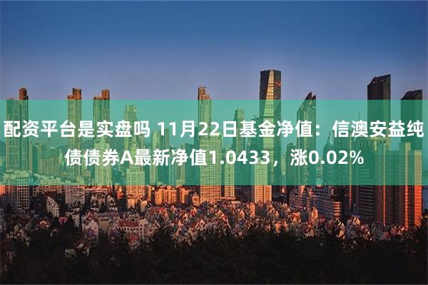 配资平台是实盘吗 11月22日基金净值：信澳安益纯债债券A最新净值1.0433，涨0.02%