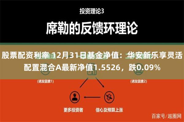 股票配资利率 12月31日基金净值：华安新乐享灵活配置混合A最新净值1.5526，跌0.09%